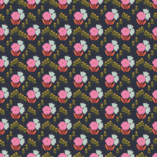 Althea Rosebloom Flowers for Madeline Megan Carter Cotton + Steel Quilters Cotton Fabric Fetish