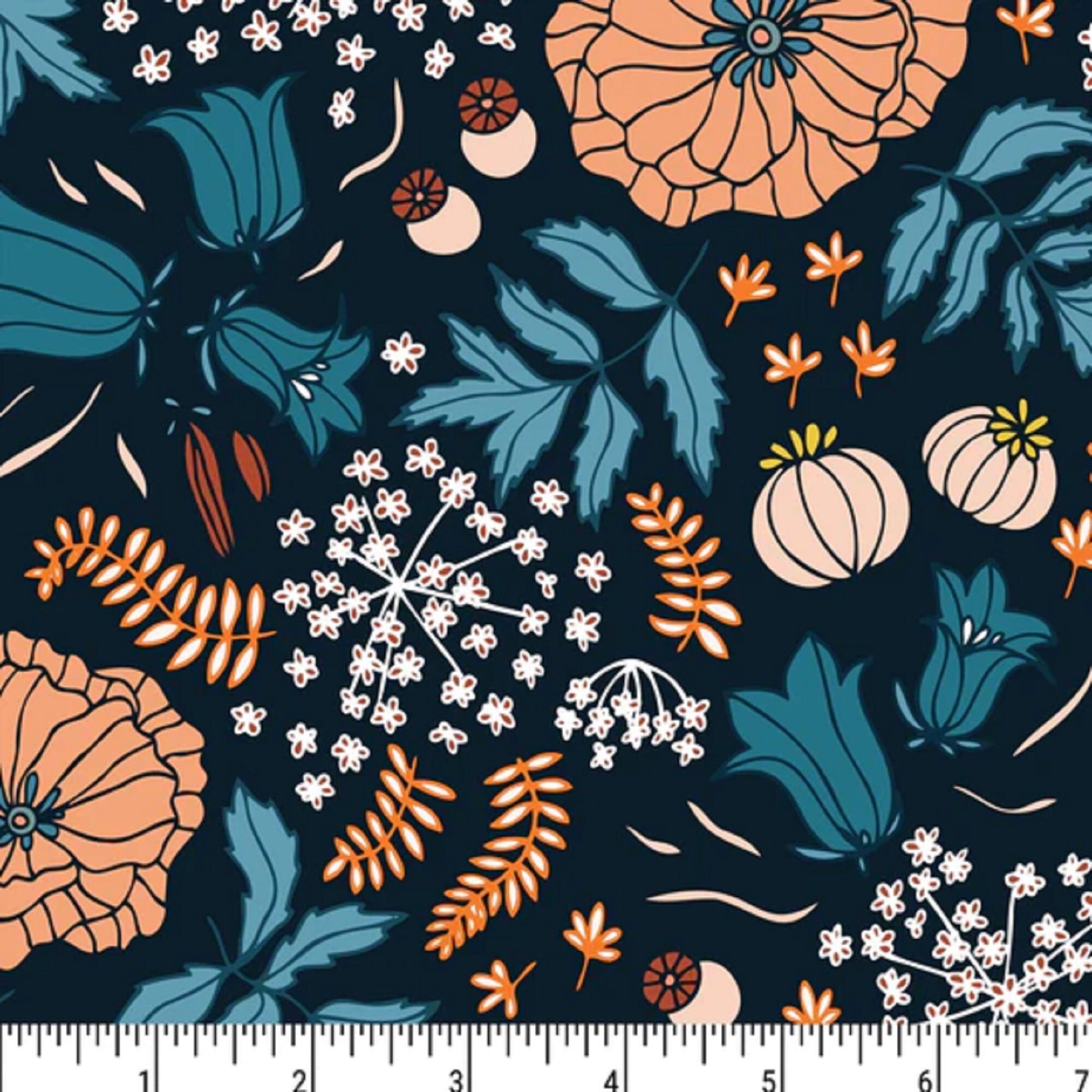Night Flowers A Summer Tale Isoletto Design Phoebe Fabrics 100% Quilters Cotton Fabric Fetish