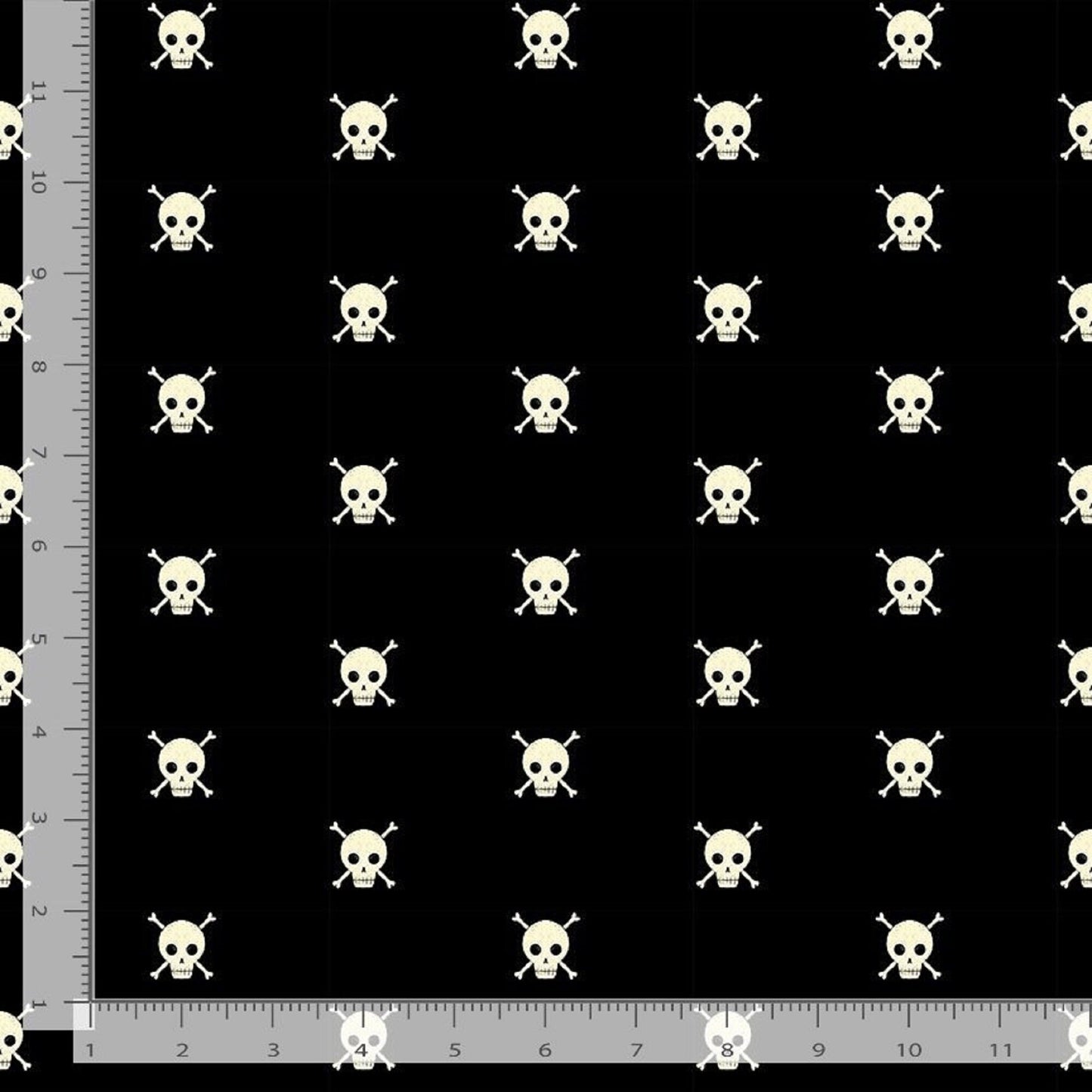 Skull & Bones Black Boo! Faye Guanipa Dear Stella Fabric Quilters Cotton Fabric Fetish