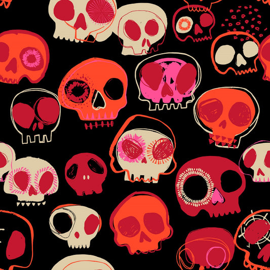 Skulls Forest Whispers Helen Black Dashwood Studio Quilters Cotton FORW2273 Fabric Fetish
