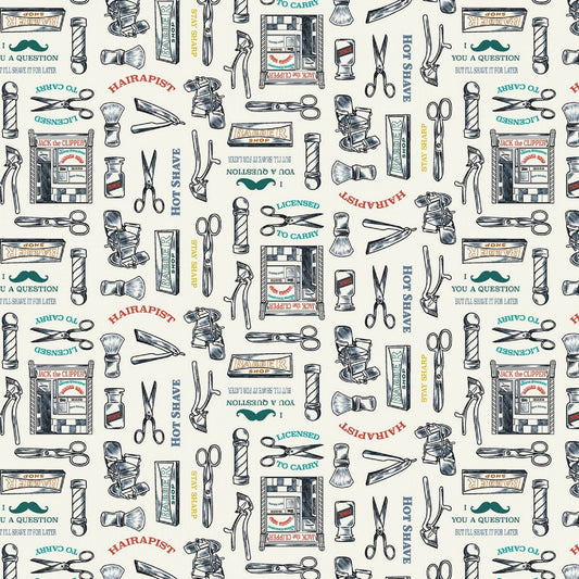 Jack the Clipper Vanilla Licensed to Carry Dear Stella Fabric Quilters Cotton Fabric Fetish