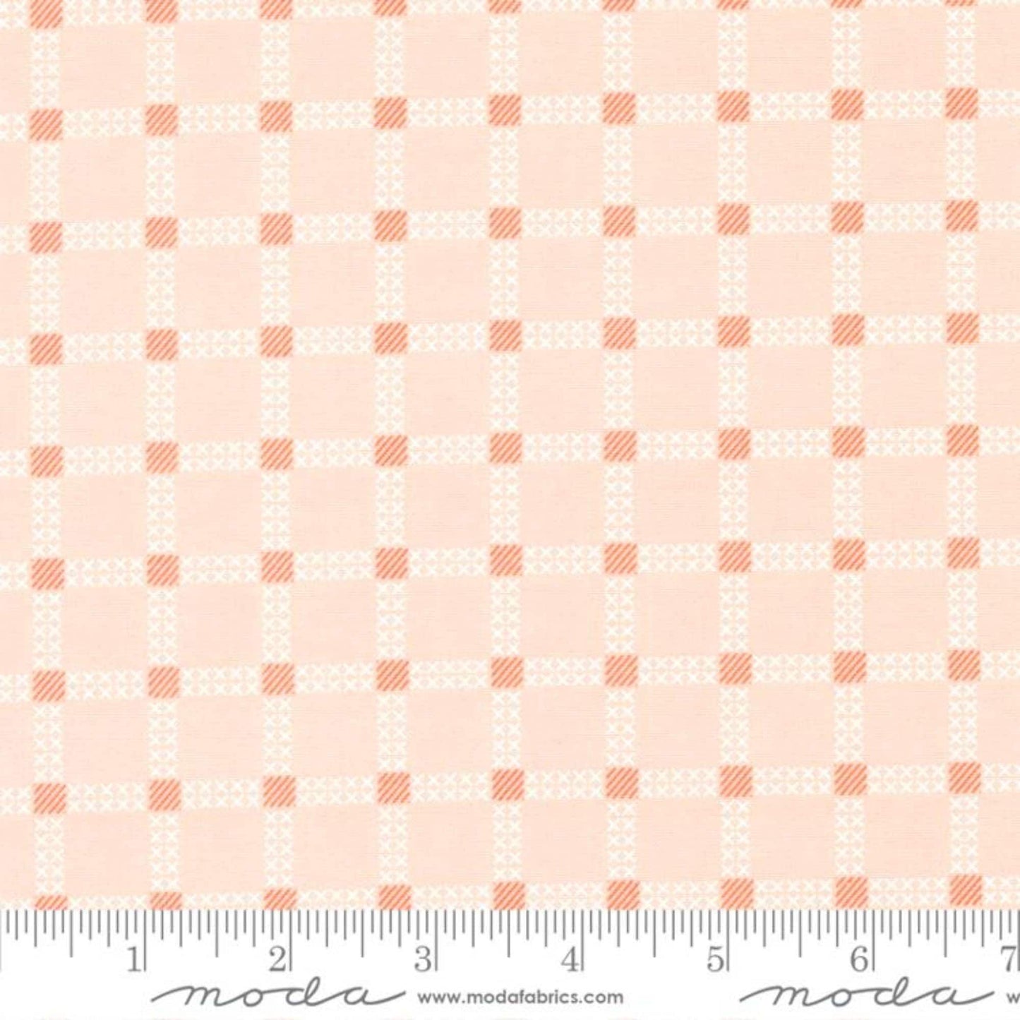 Stitch Check Plaid Carnation Dawn On The Prairie Fancy That Design House Moda Quilters Cotton Fabric Fetish
