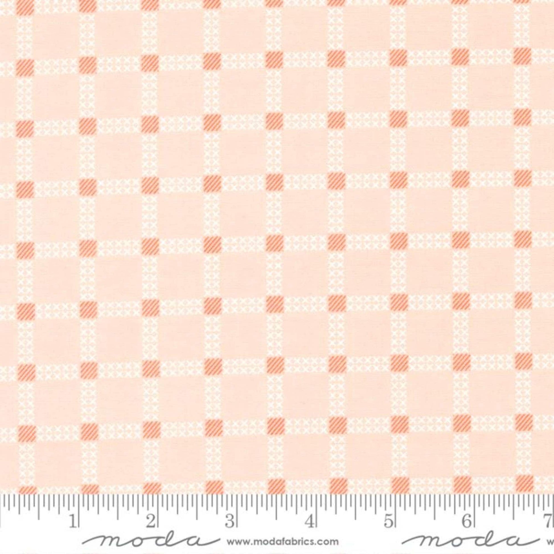 Stitch Check Plaid Carnation Dawn On The Prairie Fancy That Design House Moda Quilters Cotton Fabric Fetish
