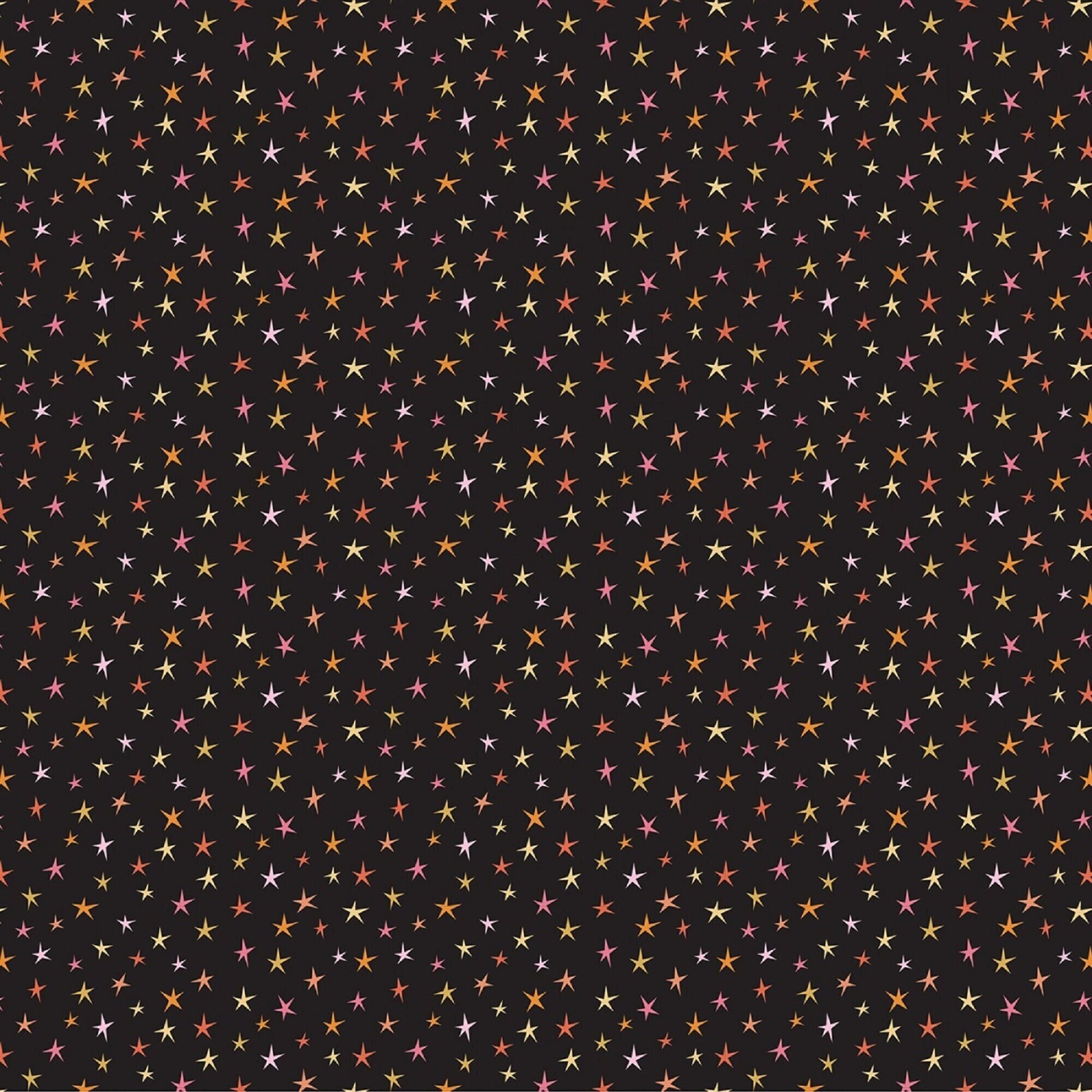 Sparkly Stars Black Kitty Loves Candy Lori Woods Poppie Cotton Fabric 100% Quilters Cotton Fabric Fetish