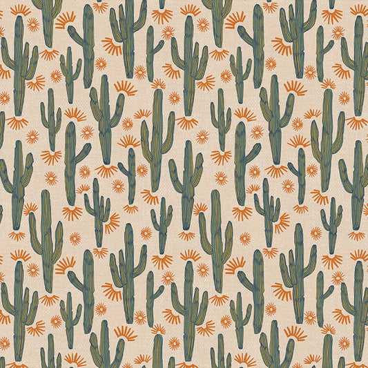 Dancing Saguaro Cactus Green Saguaro Searching Saltgrass Western Wildflower Studio Paintbrush Studio Fabric 100% Quilters Cotton Fabric Fetish