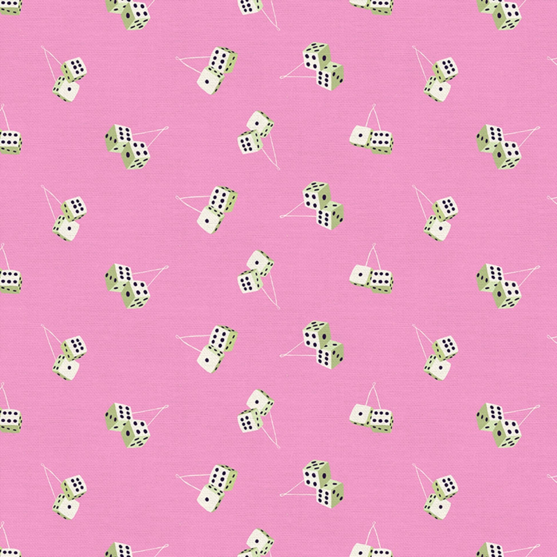 Lucky Dice Pink Drivin' Down 9 Lysa Flower Paintbrush Studio Fabric 100% Quilters Cotton Fabric Fetish