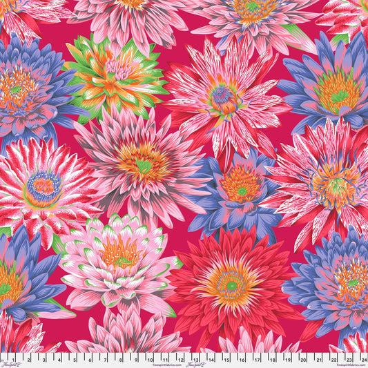 Tropical Water Lilies Red August 2023 Philip Jacobs Kaffe Fassett Collective 100% Quilters Cotton Fabric Fetish