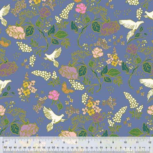 In the Garden Lavender ORGANIC In the Garden Jennifer Moore Windham Fabrics Organic Quilters Cotton Fabric Fetish