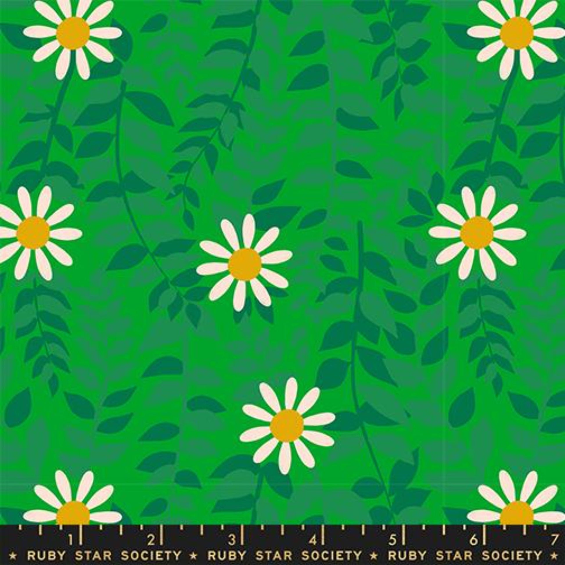 Retro Daisy Verdant Flowerland by Melody Miller for Ruby Star Society and Moda Fabrics 100% Quilters Cotton RS0074 12 Fabric Fetish