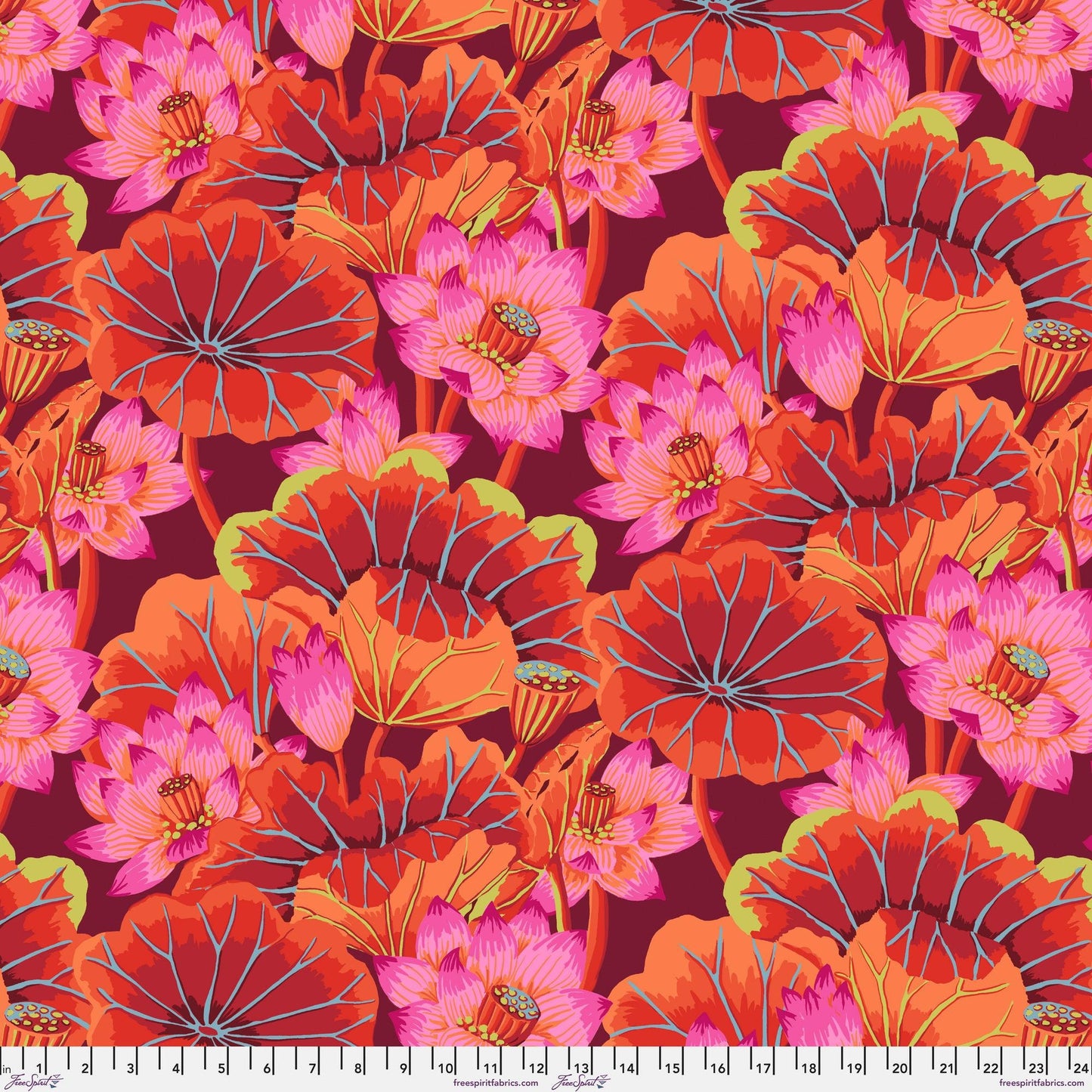 Lake Blossoms Red Kaffe Fassett Collective GP93 REDD 100% Quilters Cotton Fabric Fetish
