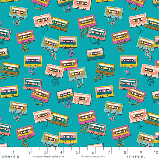 B Side Trendsetter Turquoise East Coast by Megan Kampa for Cotton + Steel Fabrics Quilters Cotton MK102 TR2 Fabric Fetish