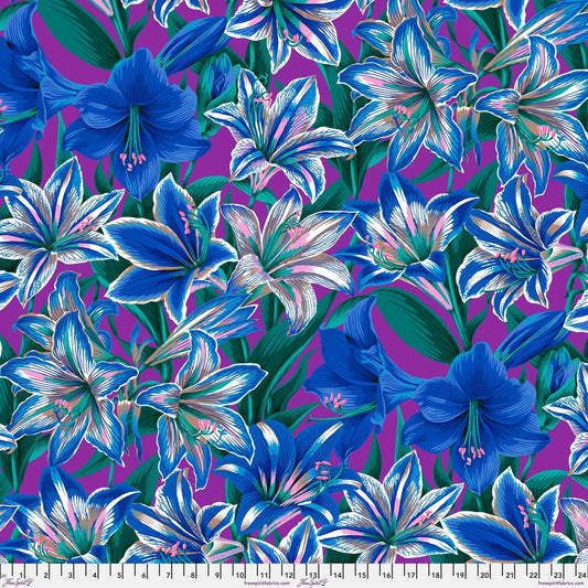 Amaryllis Blue Philip Jacobs Kaffe Fassett Collective PWPJ104 BLUE 100% Quilters Cotton Fabric Fetish