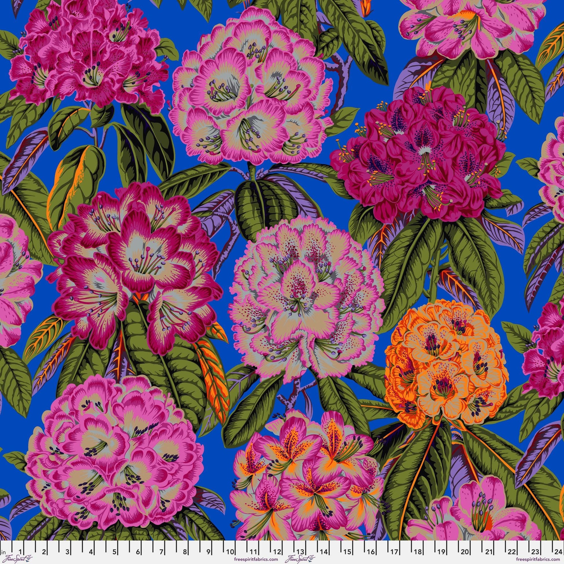 Rhododendrons Magenta August 2023 Philip Jacobs Kaffe Fassett Collective 100% Quilters Cotton PWJP124 MAGENTA Fabric Fetish