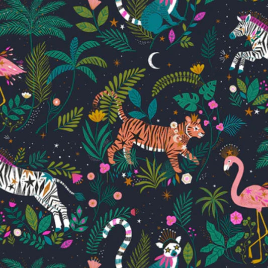 Animals Gold METALLIC Jungle Luxe Bethan Janine Dashwood Studio Quilters Cotton JLUXE2235 Fabric Fetish