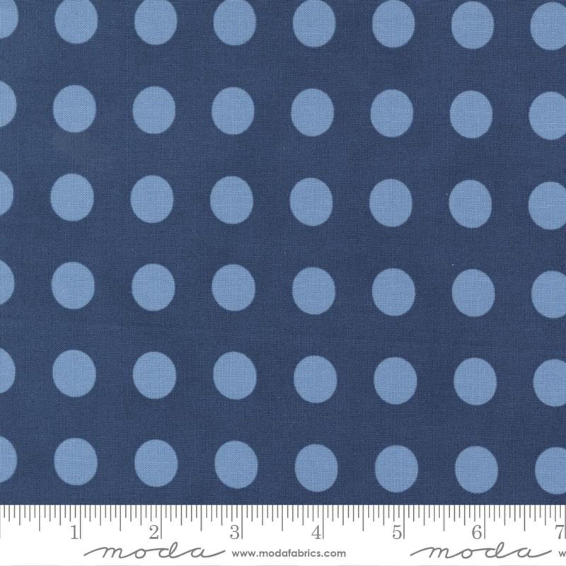Polka Dots Navy Sunrise Side Minick & Simpson Moda Quilters Cotton 14967 18 Fabric Fetish