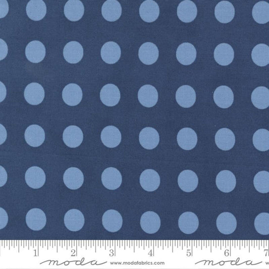 Polka Dots Navy Sunrise Side Minick & Simpson Moda Quilters Cotton 14967 18 Fabric Fetish