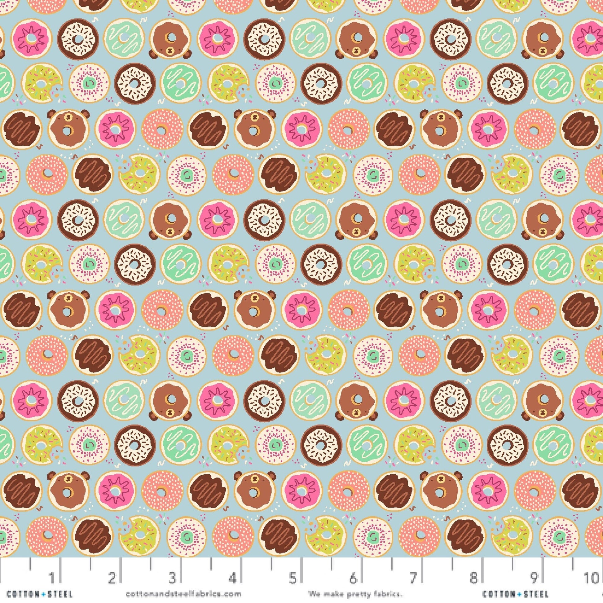 Doughlightful Favorite Color is Rainbow Mini Market Beth Gray Cotton + Steel Quilters Cotton Nostalgic Donuts Fabric Fetish