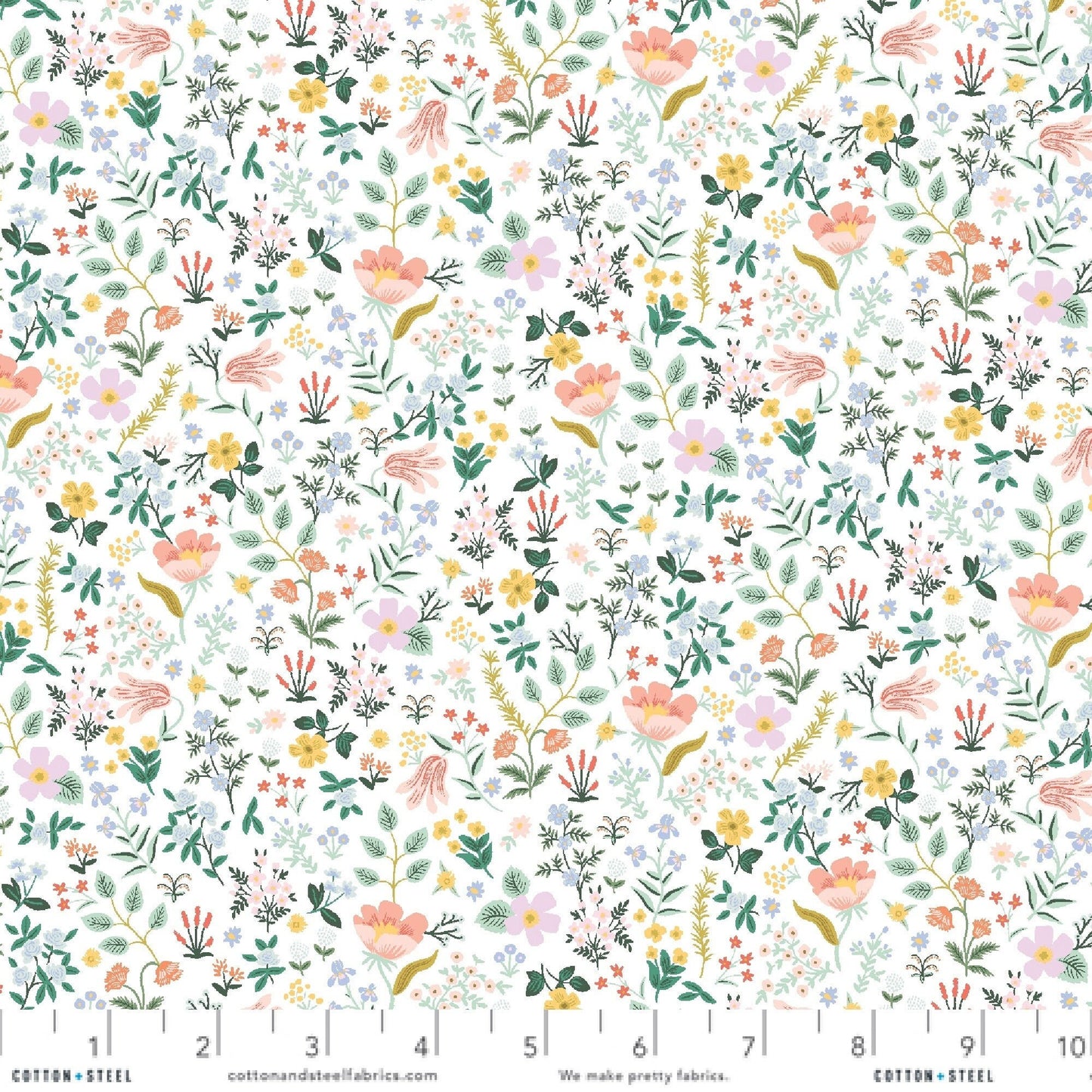 Bramble Fields White Curio Anna Bond Rifle Paper Co Cotton + Steel 100% Quilters Cotton RP1108 WH1 Fabric Fetish