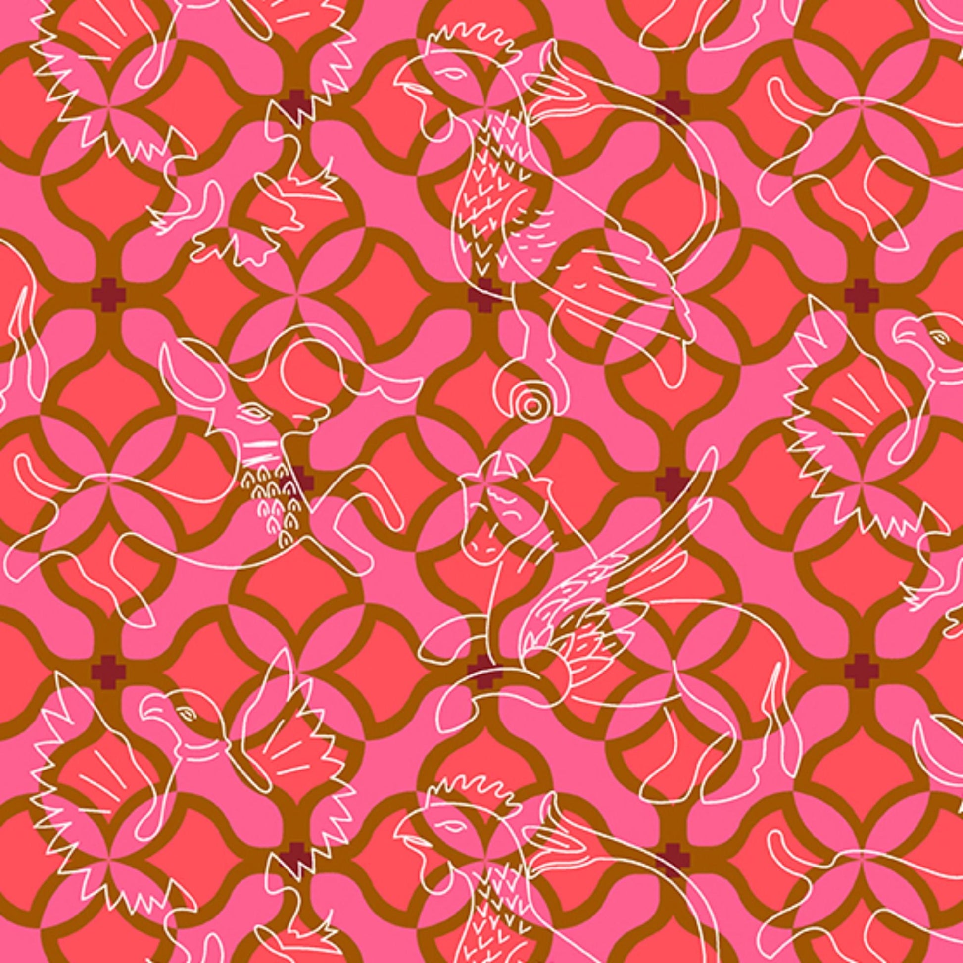 Folk Penny Chrysanthemum Alison Glass Andover Fabric 100% Quilters Cotton Fabric Fetish