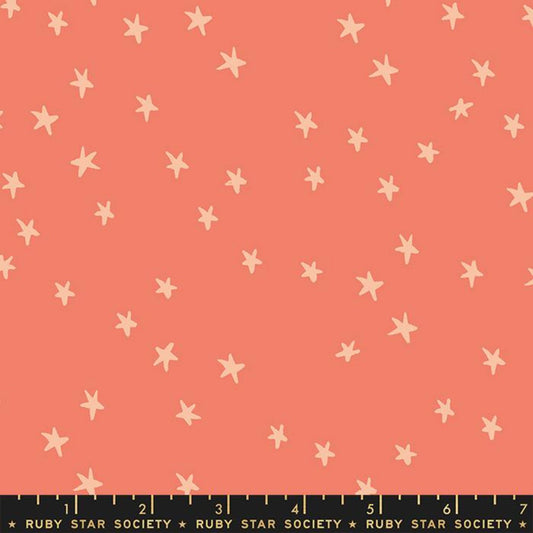 Starry Papaya Starry Alexia Abegg Ruby Star Society Fabric Moda 100% Quilters Cotton RS4109 54 Fabric Fetish