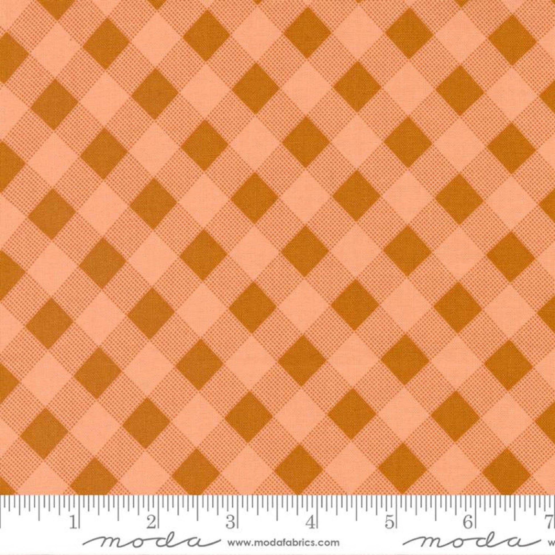 Picnic Check Peach Meander Aneela Hoey Moda Quilters Cotton Fabric Fetish