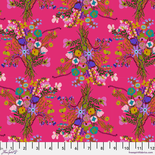 Bundles of Joy Magenta Harmony Carolyn Gavin for Conservatory Craft Freespirit Fabric Quilters Cotton Fabric Fetish