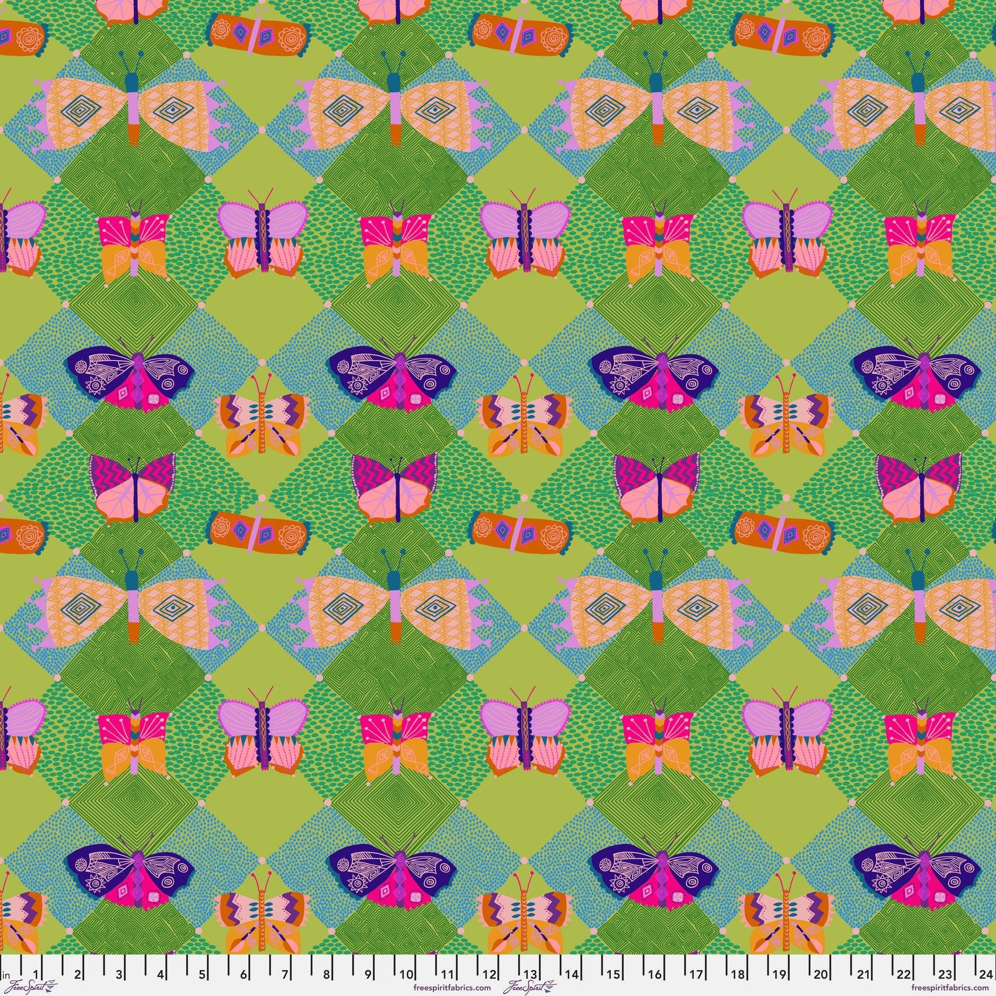 Harlequin Grass Harmony Carolyn Gavin for Conservatory Craft Freespirit Fabric Quilters Cotton Fabric Fetish
