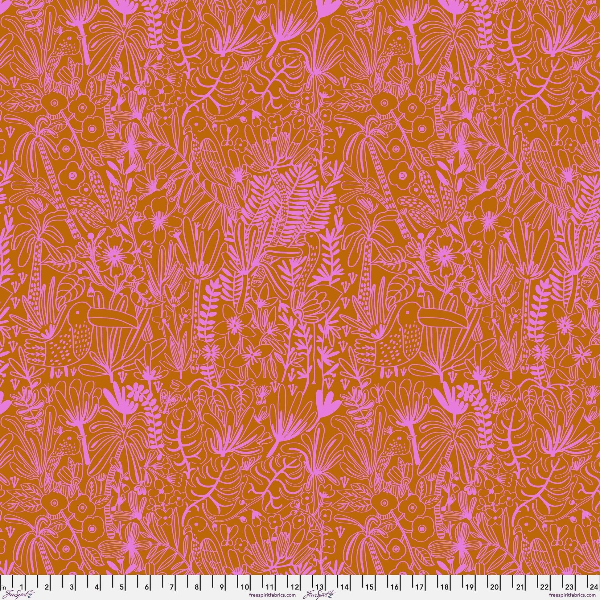 Jungle Hot Harmony Carolyn Gavin for Conservatory Craft Freespirit Fabric Quilters Cotton Fabric Fetish