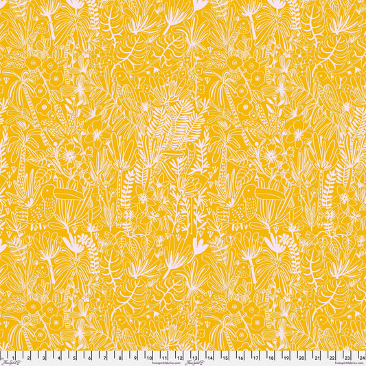 Jungle Maize Harmony Carolyn Gavin for Conservatory Craft Freespirit Fabric Quilters Cotton Fabric Fetish