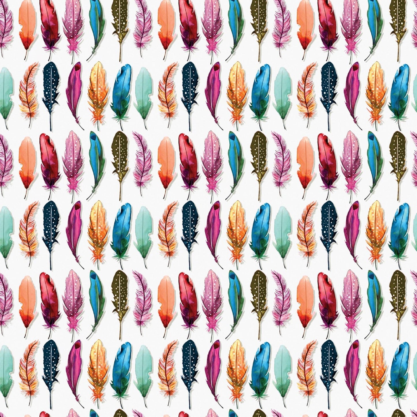 Feathers Multi Poppies and Plumes Lila Tueller Riley Blake Fabrics C14294 MULTI Fabric Fetish