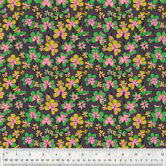 Clover Eggplant Forestburg Heather Ross Windham Fabrics Quilters Cotton 53847 9 Fabric Fetish