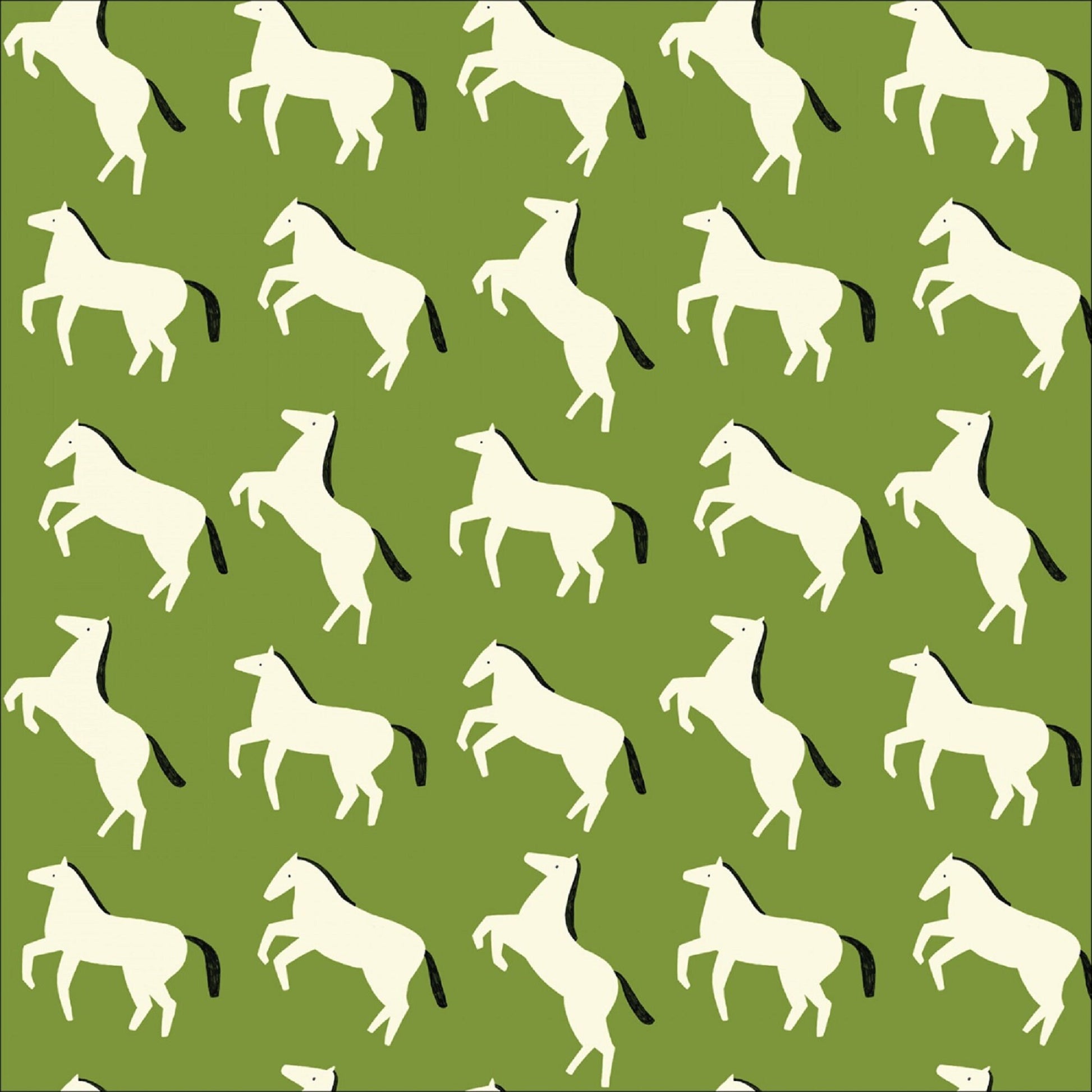 Wild Horses Olive Through the Window Di Ujdi Cloud 9 ORGANIC Quilters Cotton 227382 X Fabric Fetish