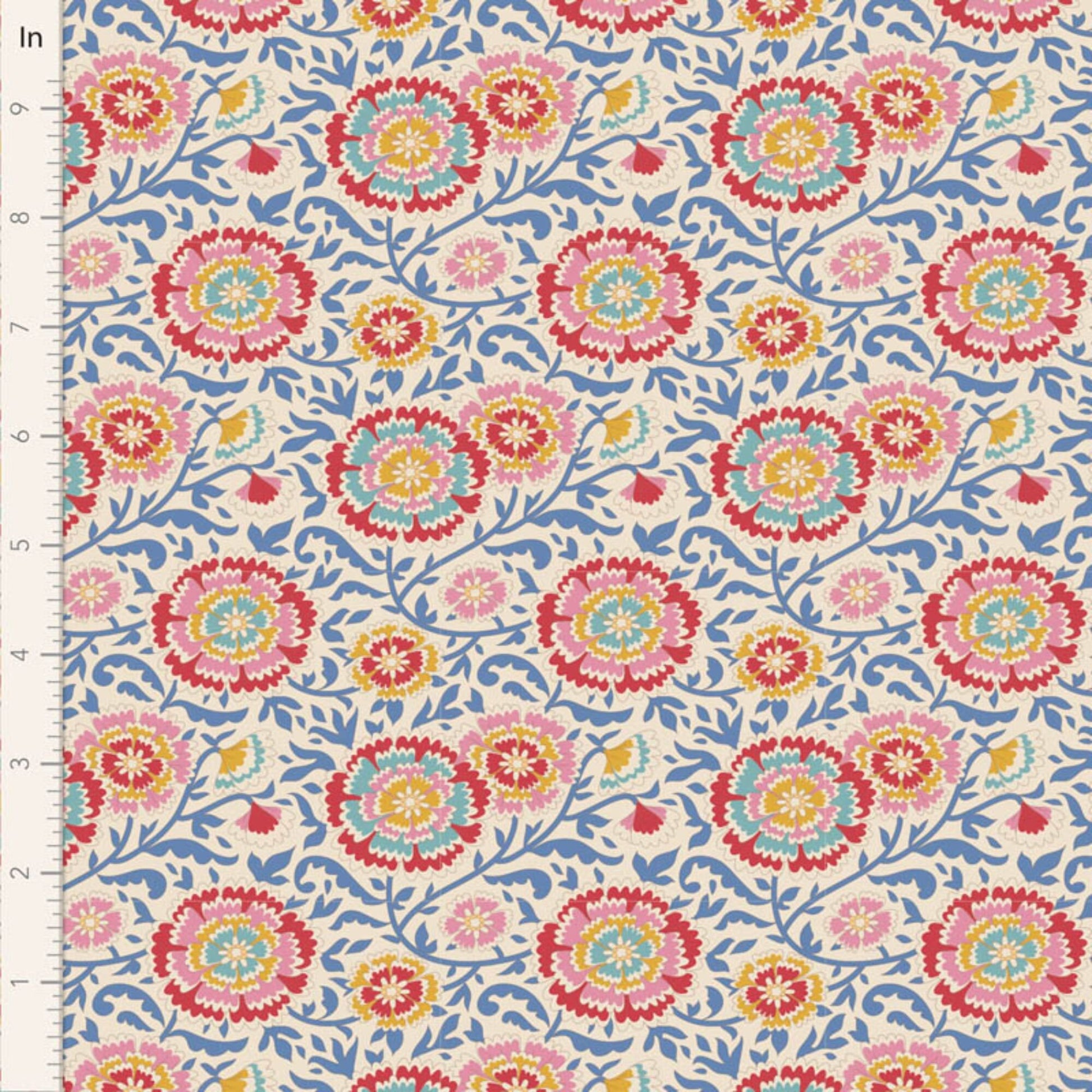 Elodie Blue Jubilee Tilda Fabric Tone Finnanger 100% Quilters Cotton Fabric Fetish