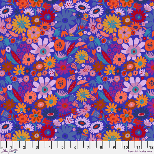 Scattered Blueberry Harmony Carolyn Gavin for Conservatory Craft Freespirit Fabric Quilters Cotton Fabric Fetish