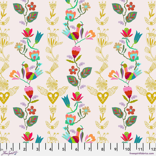 Little Clever Climbers Cream Harmony Carolyn Gavin for Conservatory Craft Freespirit Fabric Quilters Cotton Fabric Fetish