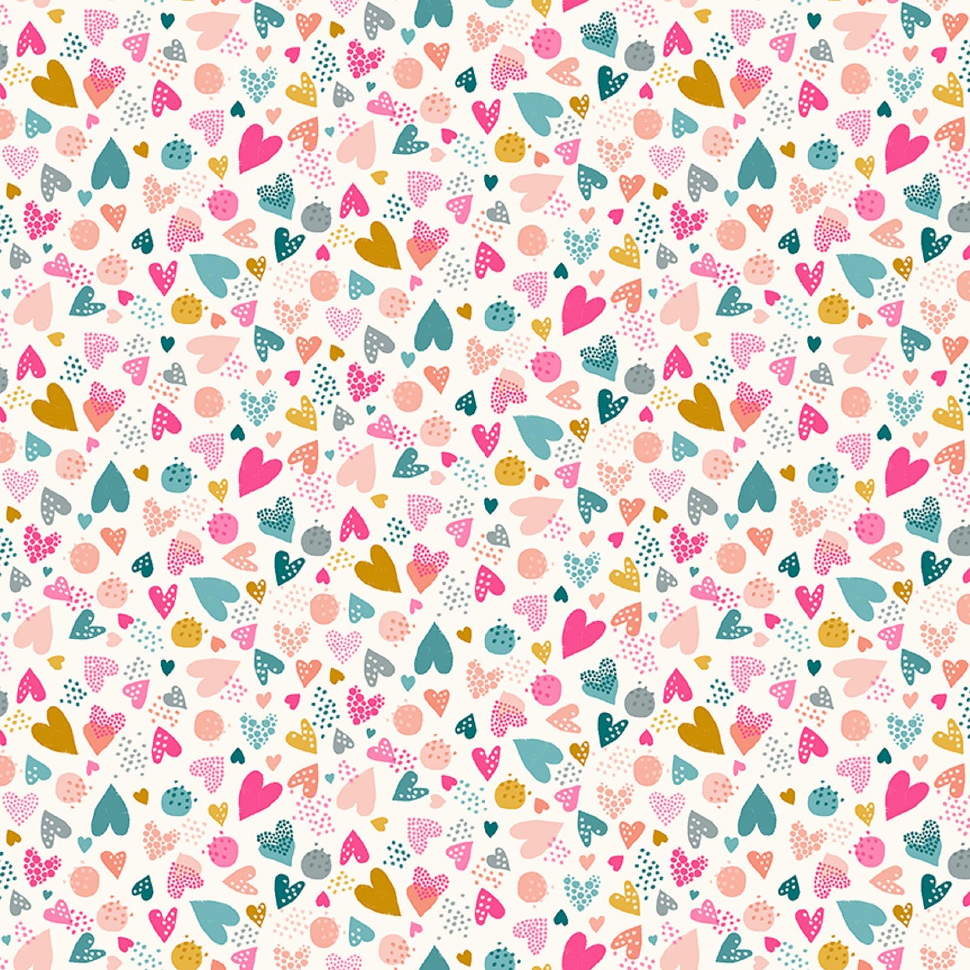 Hearts Pink In the Jungle Makower UK Andover Fabrics Quilters Cotton Fabric Fetish