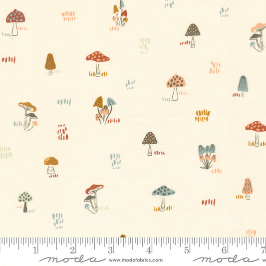 Micro Mushrooms Cream Woodland and Wildflowers Fancy That Design House Moda Quilters Cotton Fabric Fetish