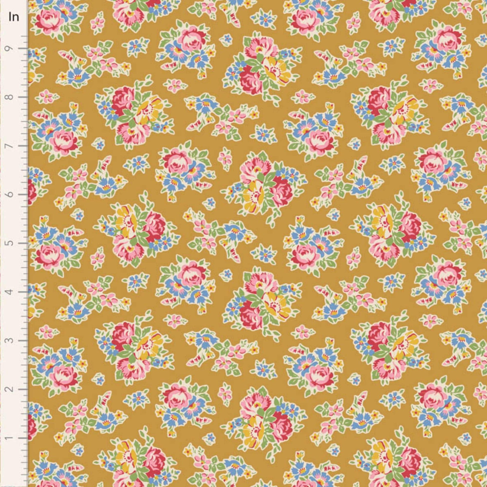 Sue Mustard Jubilee Tilda Fabric Tone Finnanger 100% Quilters Cotton Fabric Fetish