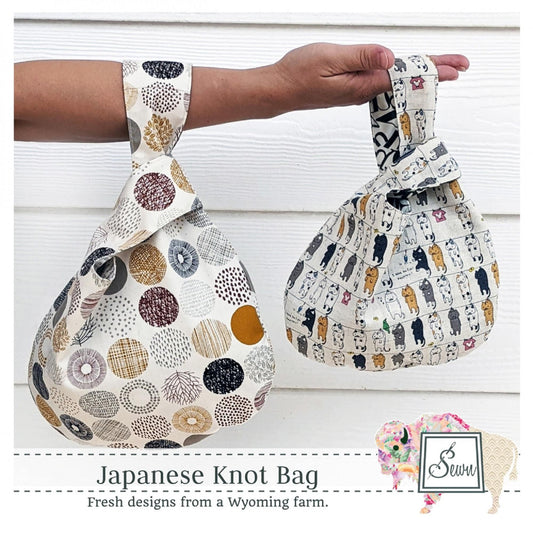 Japanese Knot Bag Sewing Pattern Sewn Wyoming 2 Sizes Fabric Fetish