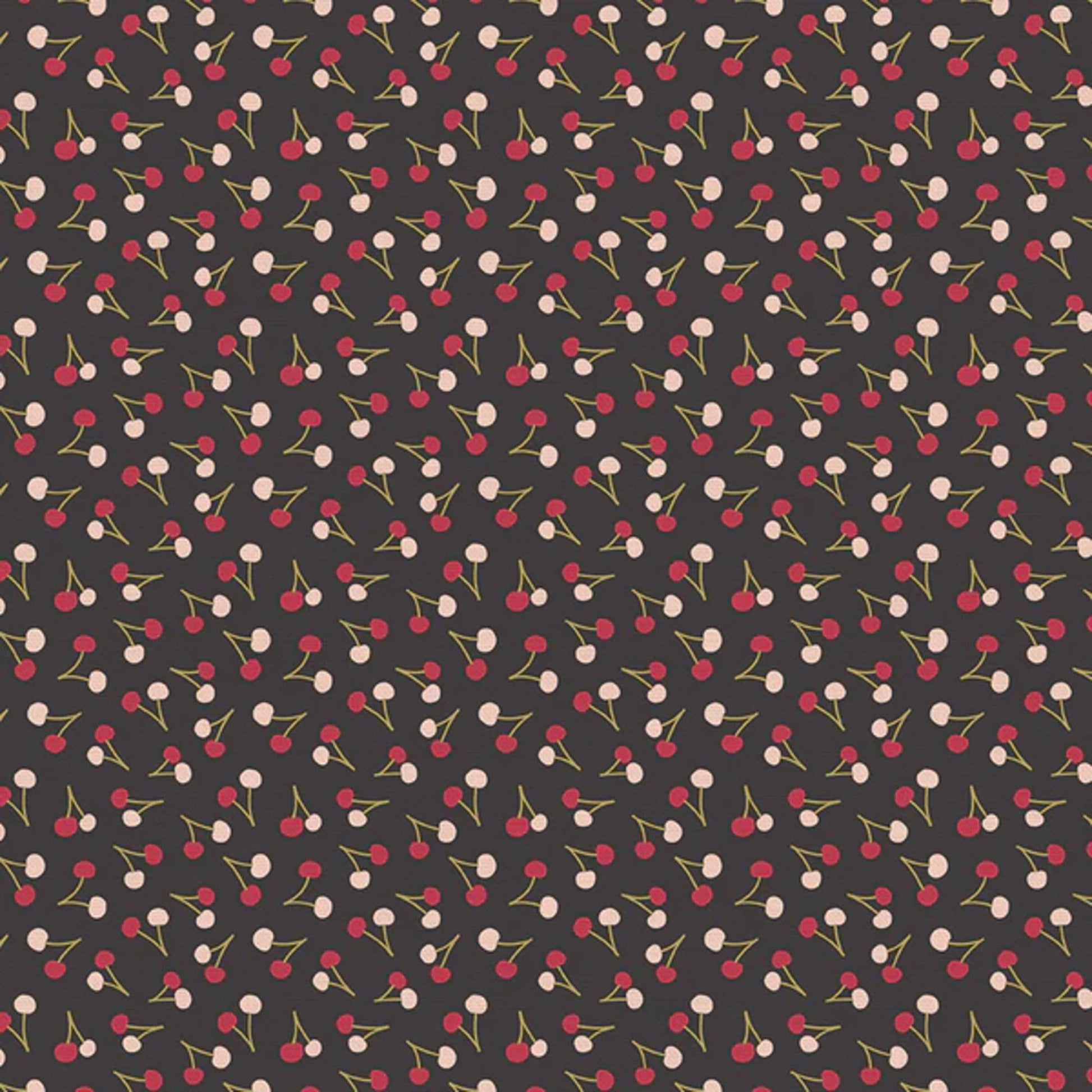 Cherries Black Fruity Maja Faber Paintbrush Studio Fabric 100% Quilters Cotton 120 19902 Fabric Fetish