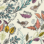 Flying Foliage Ivory - Jaye Bird - Kori Turner Goodhart - Windham Fabrics 100% Quilters Cotton