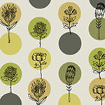 Protea Polkas Chartreuse - Jaye Bird - Kori Turner Goodhart - Windham Fabrics 100% Quilters Cotton